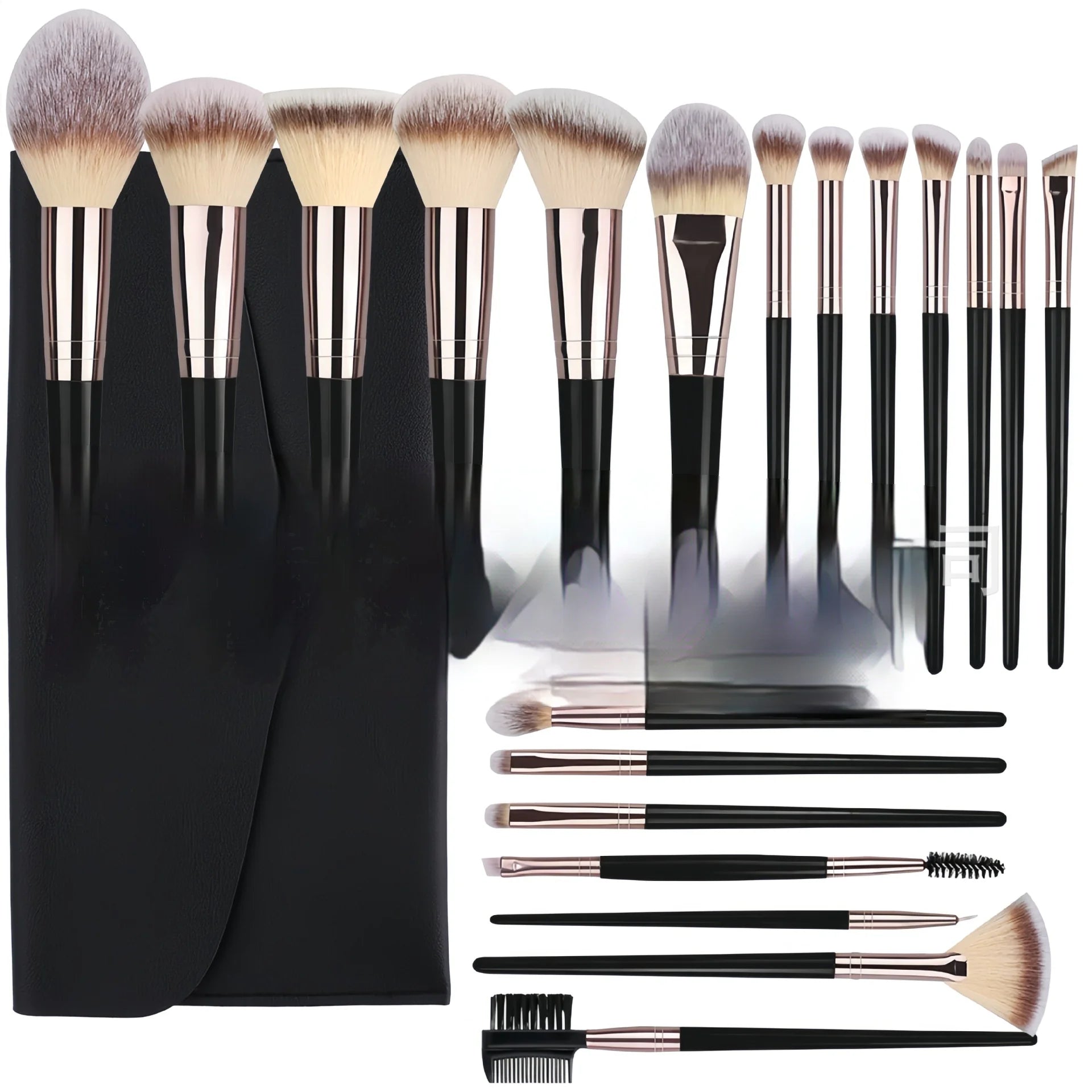 Black Makeup Brush Set – Face & Eyes
