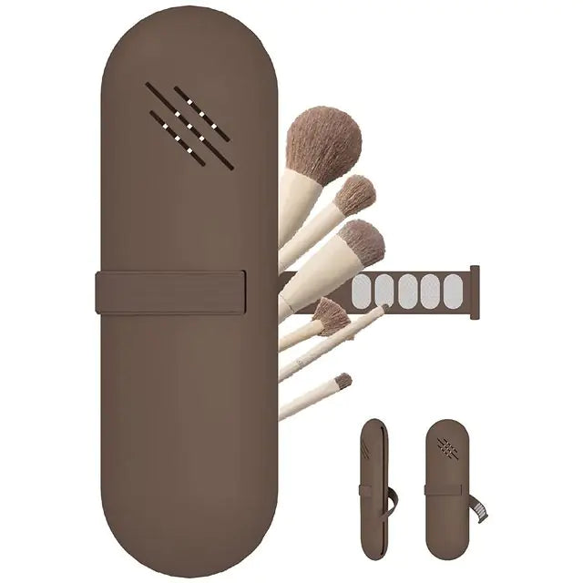 Travel Makeup Brush Holder and Organizer Bag for Women