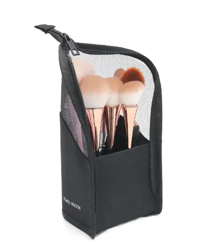 Travel Makeup Brush Bag with Zipper Organizer Pouch
