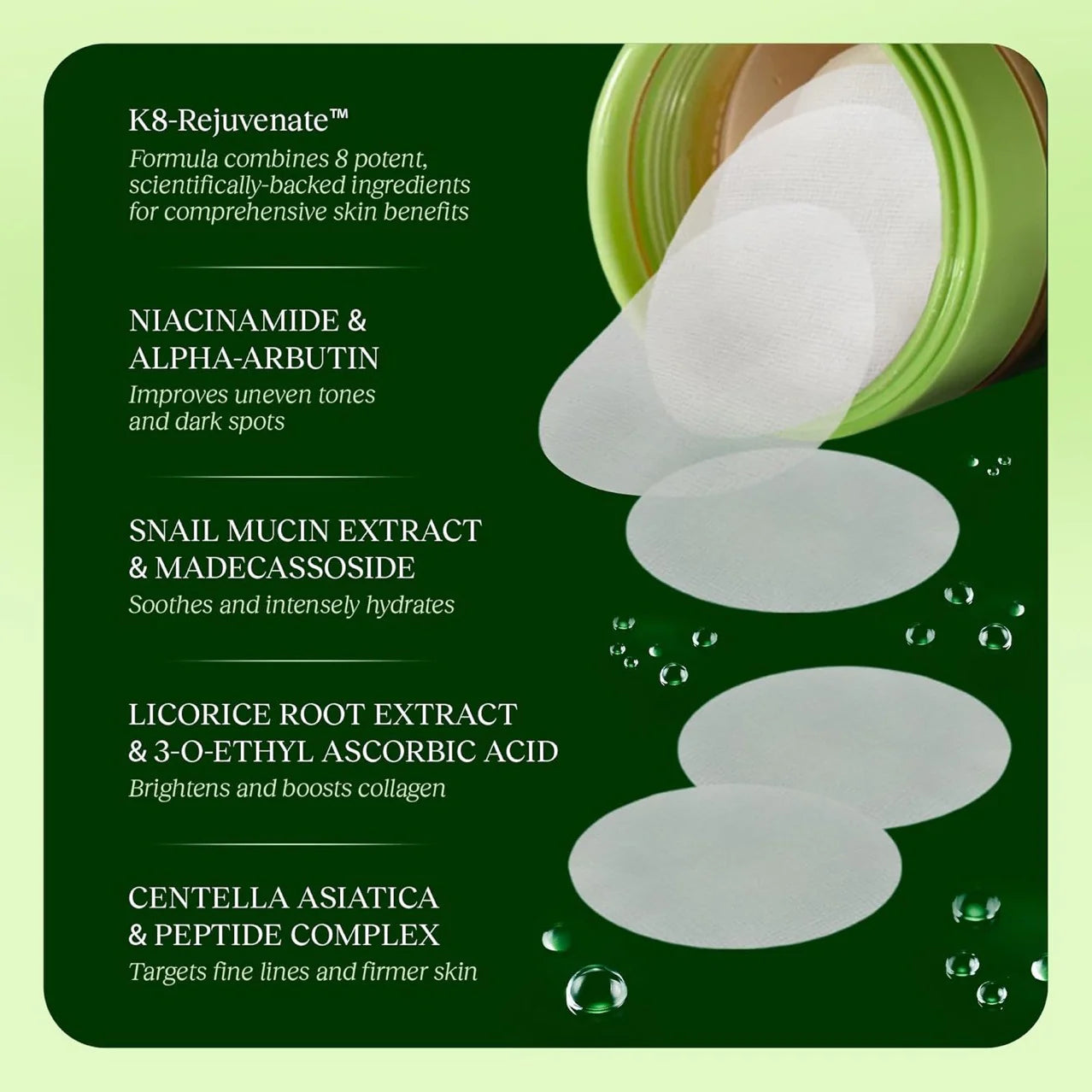 Centella Asiatica Wrinkle Minimizing Toner Pads