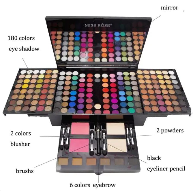 180 Colors Eyes Shadow Blush Set Personalized Piano-shaped Makeup Palette Box