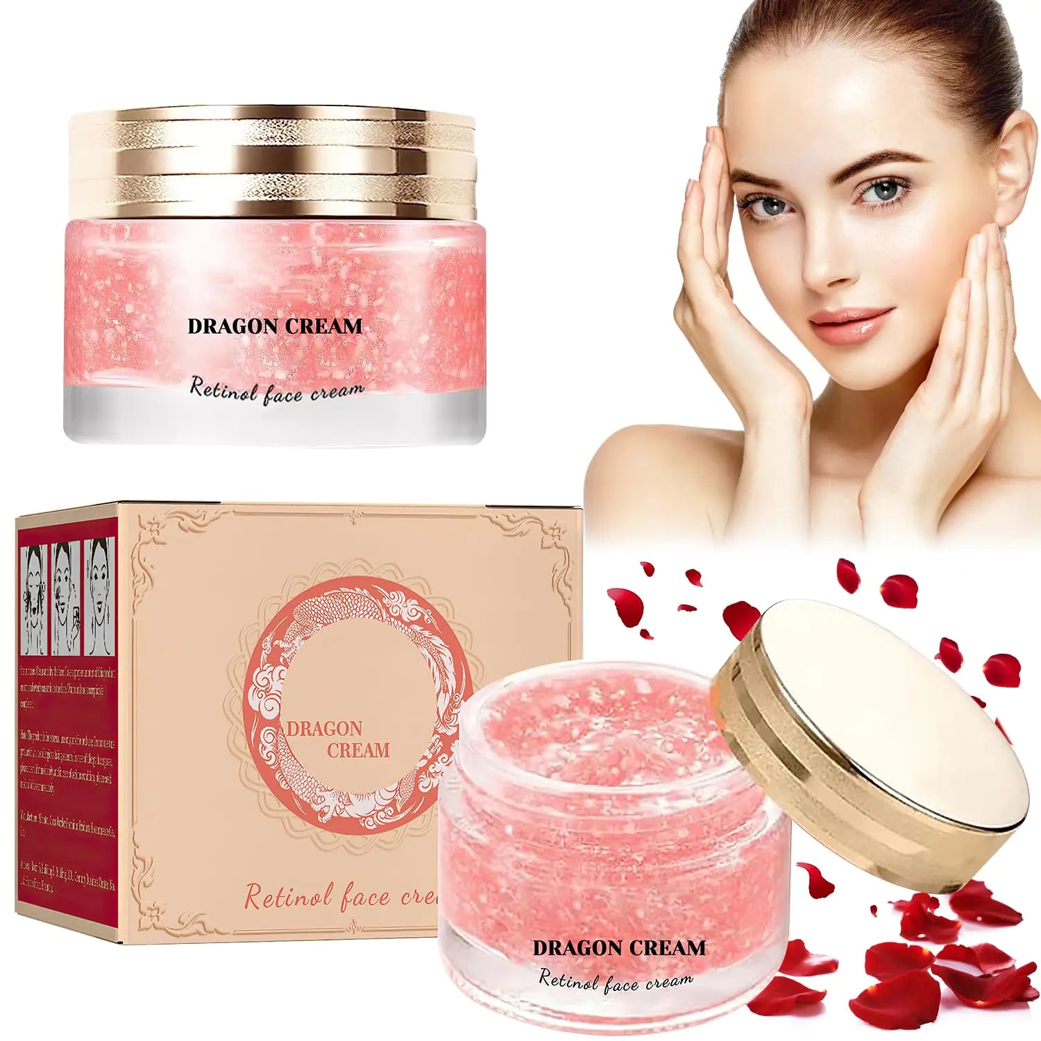 2PCS Dragons Blood Easy Cream Retinol Placenta Dragon Blood Face Cream Firm Anti Wrinkle Cream for Women Moisturizer Nourishing Rejuvenating Cream