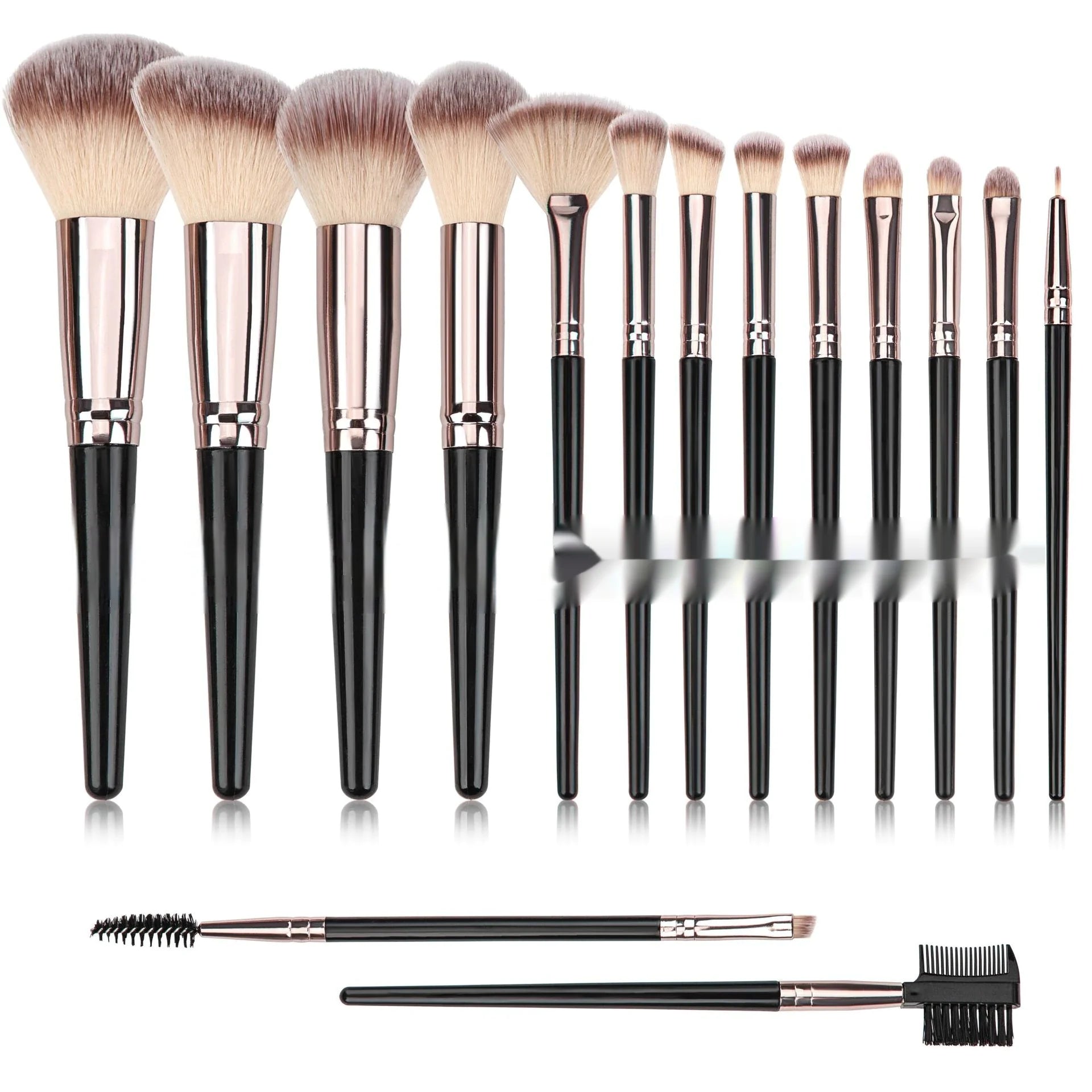 Black Makeup Brush Set – Face & Eyes