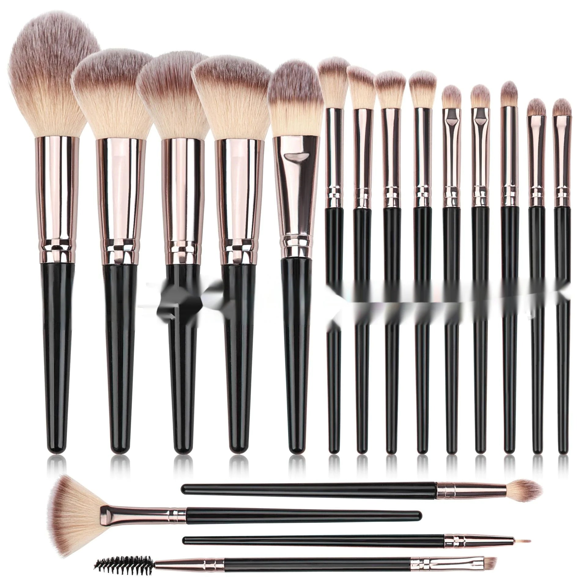 Black Makeup Brush Set – Face & Eyes