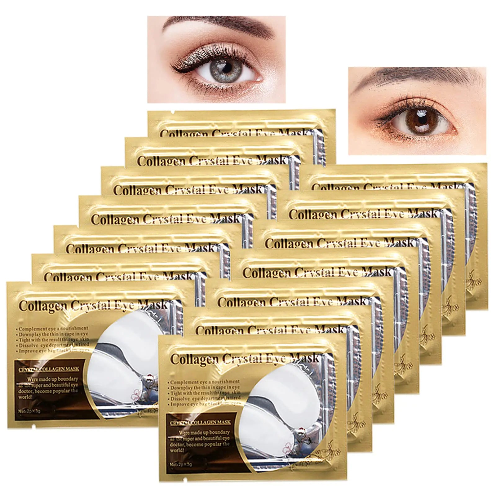 Jakuva Under Eye Patches 30PCS Pairs Collagen Eye Masks Eye Patches for Dark Circles and Puffy Eyes Reduce Wrinkles Gel Eye Mask Skincare for Moisturizing Eye Bags Treatment White